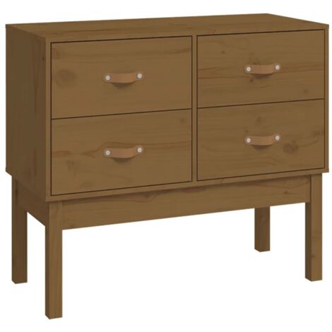 Armoire console，Table d'appoint，Bout de canapé Marron miel 90x40x78 cm Bois de pin solide CFW42341