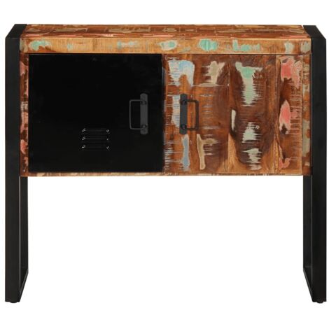Armoire console，Table d'appoint，Bout de canapé multicolore 90x35x75cm bois massif récupération CFW89014