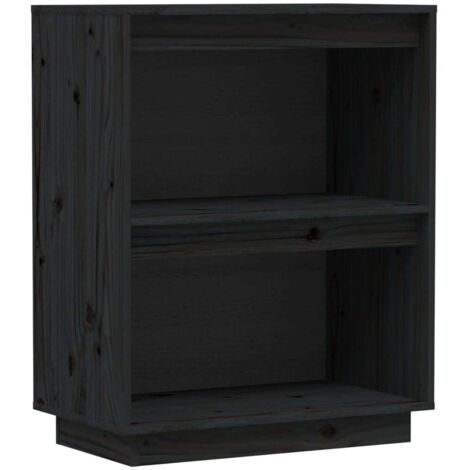 Armoire console,Table d'appoint,Bout de canapé Noir 60x34x75 cm Bois de pin solide CFW23645