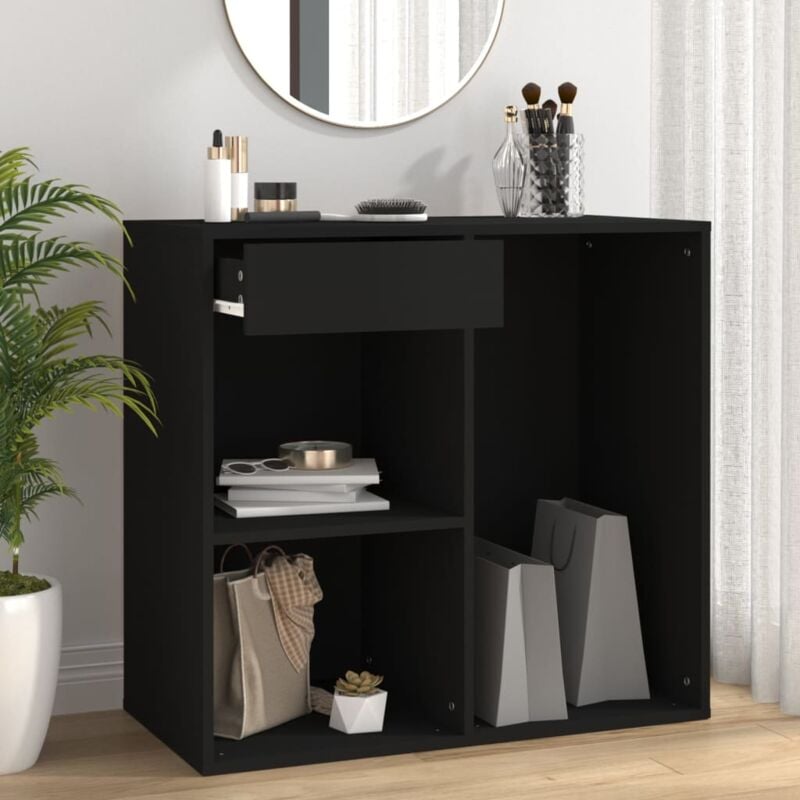 Vidaxl - Armoire à cosmétiques noir 80x40x75 cm bois d'ingénierie
