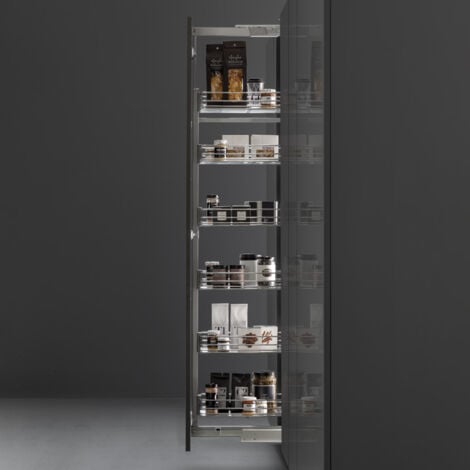 Armoire coulissante - 6 corbeilles - Décor corbeille : Chromé - Matériau : Acier - Pour caisson de largeur : 300 mm - Version : Fil rond - VIBO