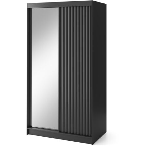Armoire coulissante GAMA avec miroir – Moderne & profondeur visuelle 120 cm-Largeur 120 cm