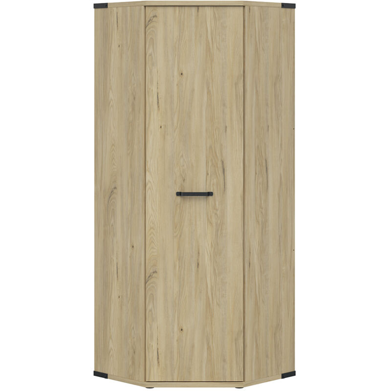 Armoire d'angle 1 porte Dako Bois et Noir