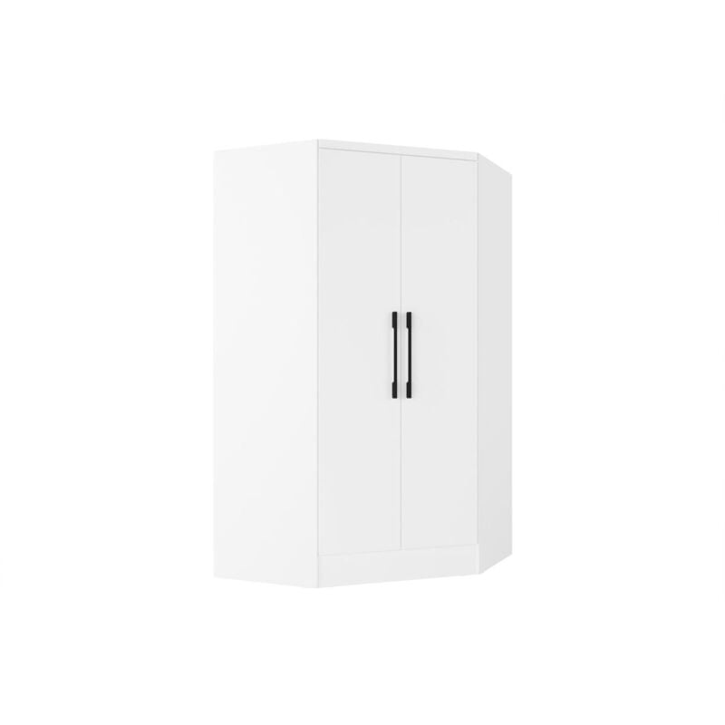 Vente-unique - Armoire d'angle 2 portes - L101 cm - Blanc - aurali
