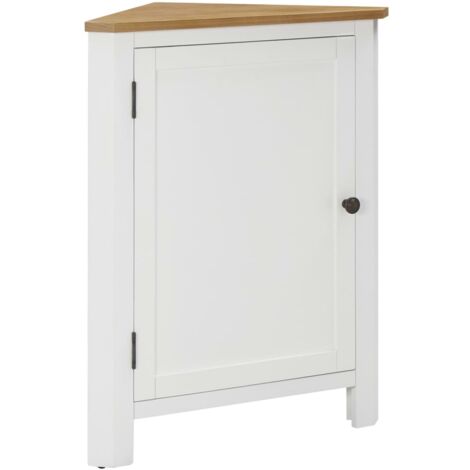 Bois de Chêne Massif Armoire d'Angle Meuble Rangement Multicolore vidaXL