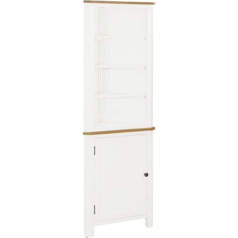 Vidaxl - Armoire d'Angle 59x36x180 cm Bois de Chêne Massif Chêne et Blanc
