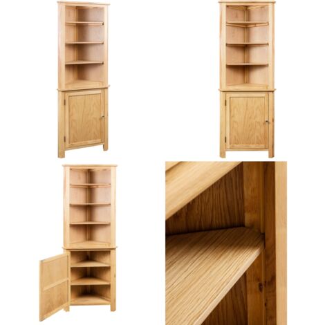 Armoire d'angle 59x36x180 cm Bois de chêne massif - Meuble D'angle - Armoire D'angle - Meuble De Rangement - Armoire Bois - Armoire Chêne - Home & Living