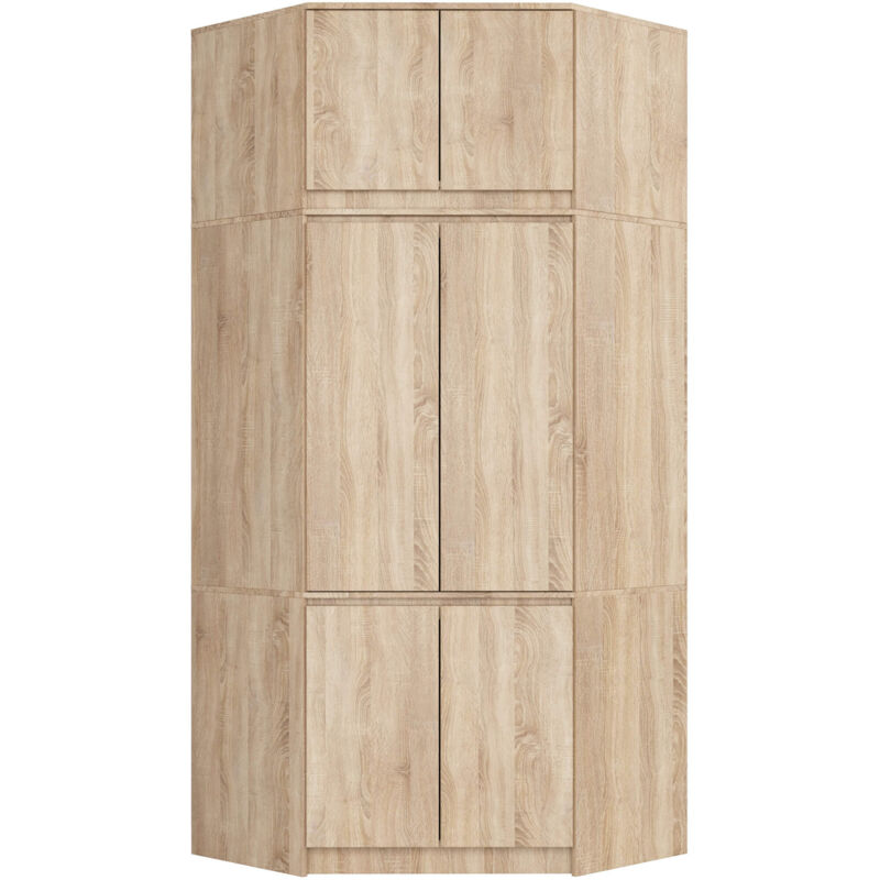 Akord - Armoire d'angle avec surmeuble S100 Chêne Sonoma 100 cm 6 portes 100x50x235 cm