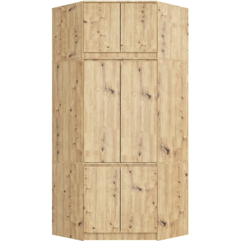 Akord - Armoire d'angle avec surmeuble S100 Chêne Artisan 100 cm 6 portes 100x50x235 cm