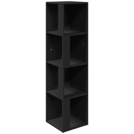 Armoire d'angle Bibliothèque  Armoire de rangement Noir 33x33x132 cm Aggloméré 93089