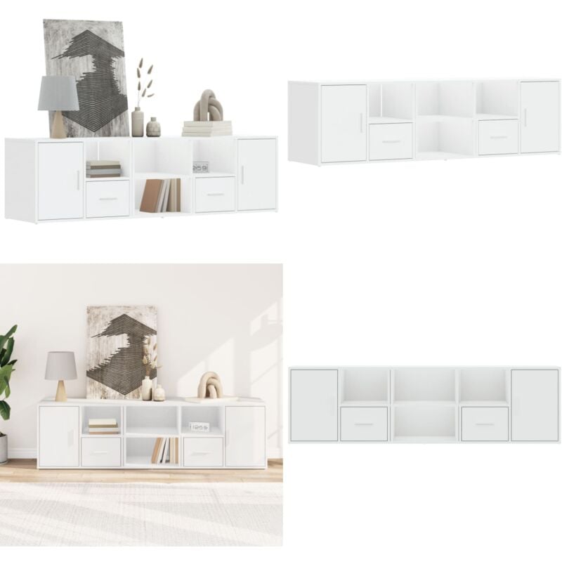 Armoire d'angle blanc 160x40x45 cm bois d'ingénierie - Meuble D'angle - Armoire Blanche - Rangement Intérieur - Bibliothèque Murale - Commode Moderne