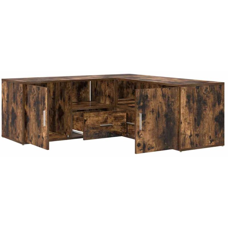 Vidaxl - Armoire d'angle chêne fumé 200x40x45 cm bois d'ingénierie