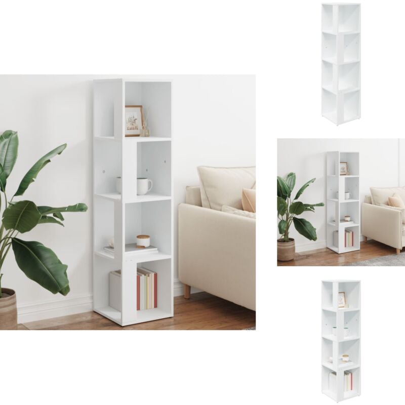 Vidaxl - Armoire d'angle Blanc 33x33x132 cm Bois d'ingénierie - Meuble D'angle - Armoire D'angle - Rangement Mural - Meuble Blanc - Étagère D'angle