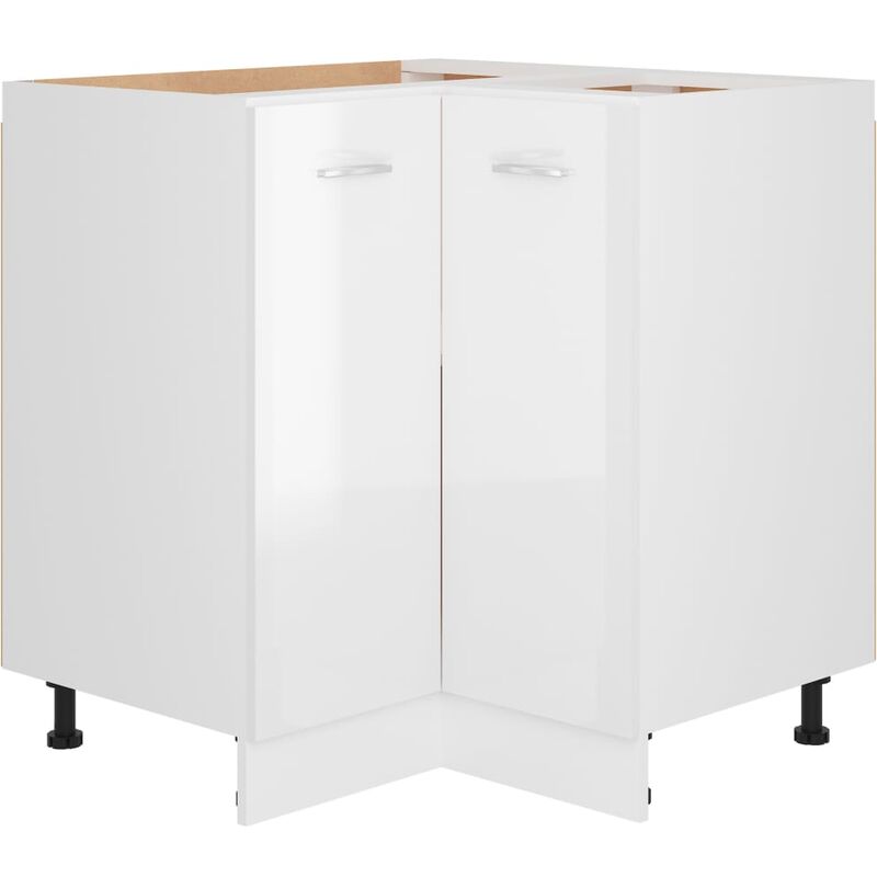 Vidaxl - Armoire d'angle Blanc brillant 75,5x75,5x80,5 cm Aggloméré