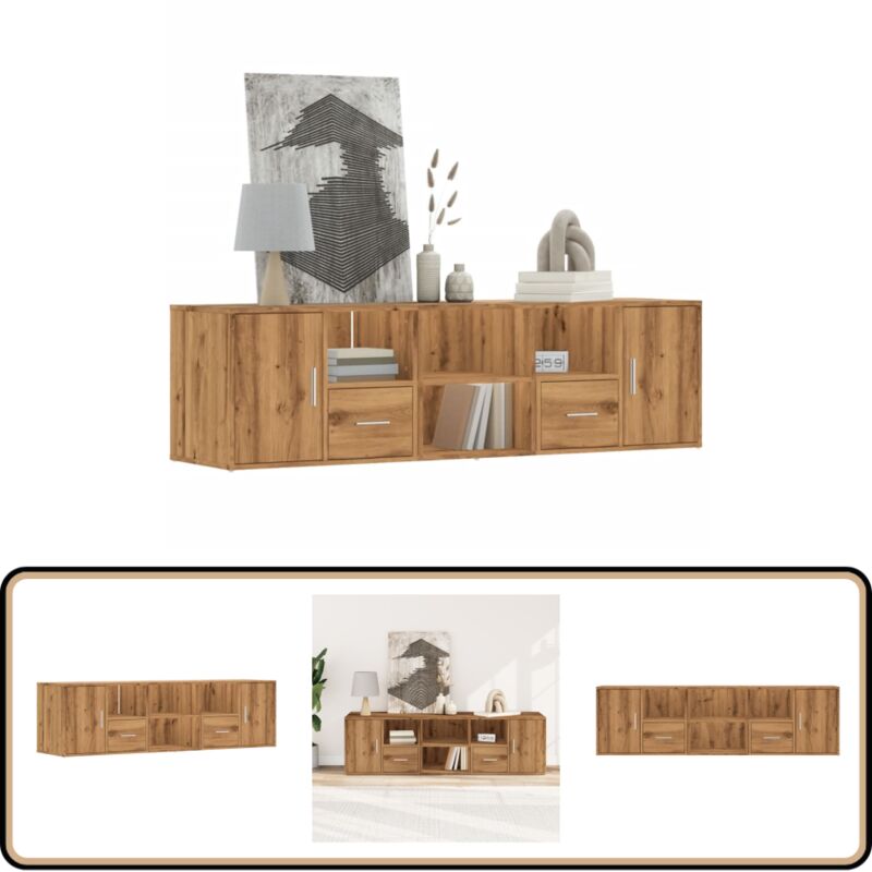 Armoire d'angle chêne artisanal 160x40x45 cm bois d'ingénierie - Meuble D'angle - Armoire D'angle - Rangement Intérieur - Bibliothèque Murale