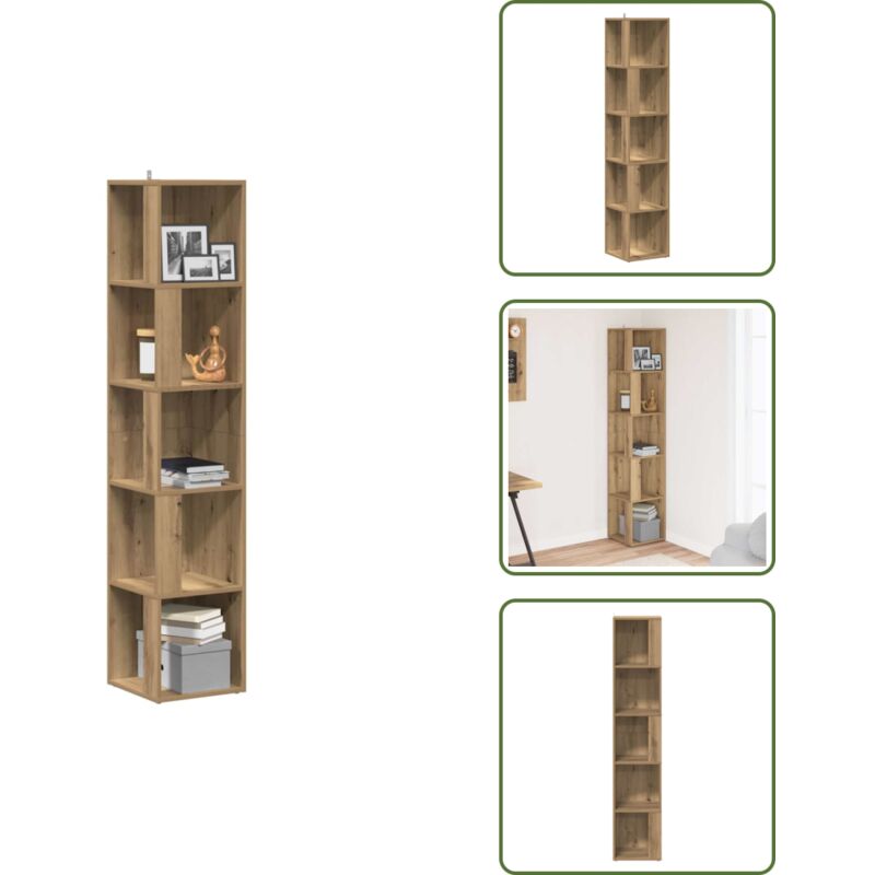 Vidaxl - Armoire d'angle chêne artisanal 33x33x165 cm bois d'ingénierie - Armoire D'angle - Armoires D'angle - Étagère D'angle - Étagère à Livres