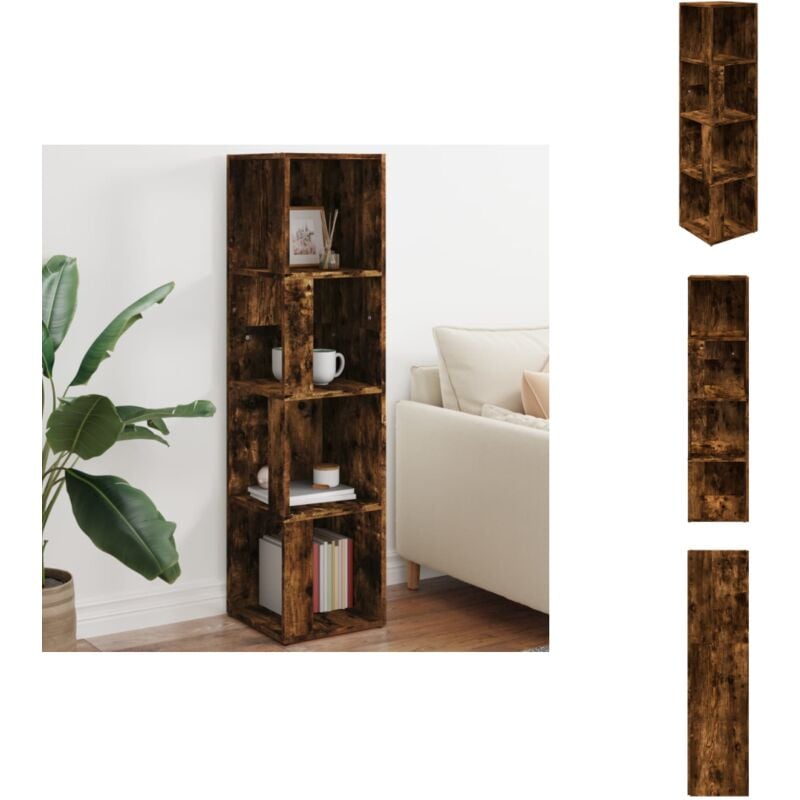 Vidaxl - Armoire d'angle Chêne fumé 33x33x132 cm Bois d'ingénierie - Meuble D'angle - Armoire D'angle - Rangement - Étagère - Bibliothèque