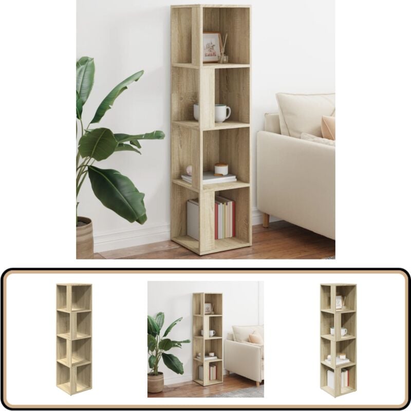 Vidaxl - Armoire d'angle Chêne sonoma 33x33x132 cm Bois d'ingénierie - Meuble D'angle - Armoire D'angle - Rangement Mural - Étagère D'angle - Meuble