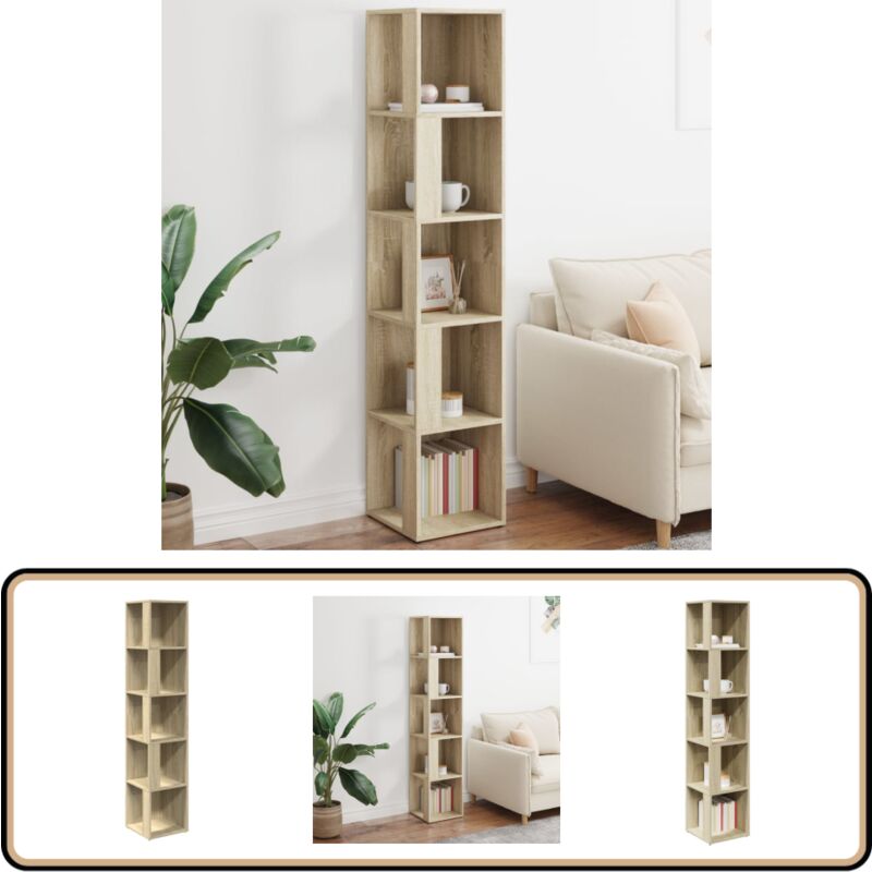Vidaxl - Armoire d'angle Chêne sonoma 33x33x164,5 cm Bois d'ingénierie - Meuble D'angle - Armoire D'angle - Étagère D'angle - Rangement Mural
