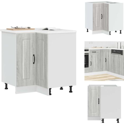 Armoire d'angle de cuisine Kalmar sonoma gris bois d'ingénierie - Armoire D'angle De Cuisine - Armoires D'angle De Cuisine - Armoire D'angle - Meuble D'angle