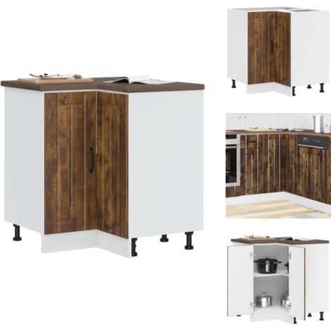 Armoire d'angle de cuisine Lucca chêne fumé bois d'ingénierie - Armoire D'angle De Cuisine - Armoires D'angle De Cuisine - Armoire D'angle - Meuble D'angle