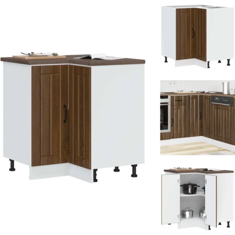 Armoire d'angle de cuisine Lucca chêne marron bois d'ingénierie - Armoire D'angle De Cuisine - Armoires D'angle De Cuisine - Armoire D'angle - Meuble D'angle