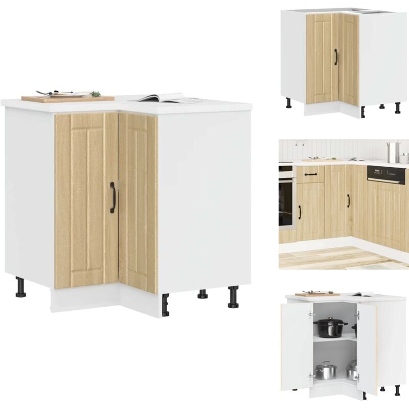 Armoire d'angle de cuisine Lucca chêne sonoma bois d'ingénierie - Armoire D'angle De Cuisine - Armoires D'angle De Cuisine - Armoire D'angle - Meuble