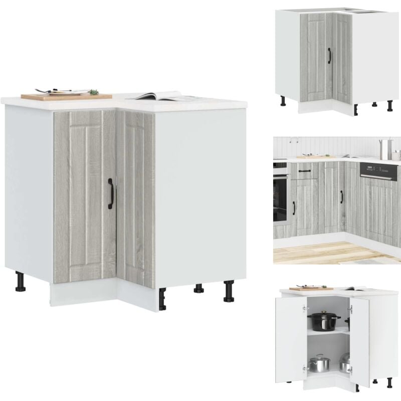 Armoire d'angle de cuisine Lucca sonoma gris bois d'ingénierie - Armoire D'angle De Cuisine - Armoires D'angle De Cuisine - Armoire D'angle - Meuble