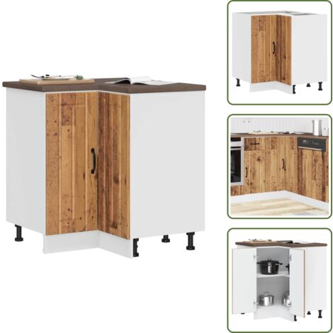 Armoire d'angle de cuisine Lucca vieux bois bois d'ingénierie - Armoire D'angle De Cuisine - Armoires D'angle De Cuisine - Armoire D'angle - Meuble D'angle