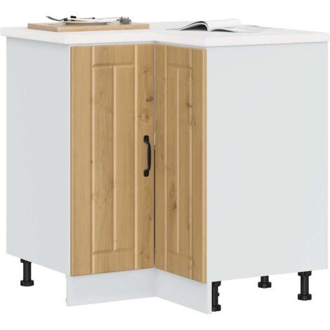 Armoire d'angle de cuisine-Meuble de cuisine-Armoire de rangement Lucca chêne artisanal 229878