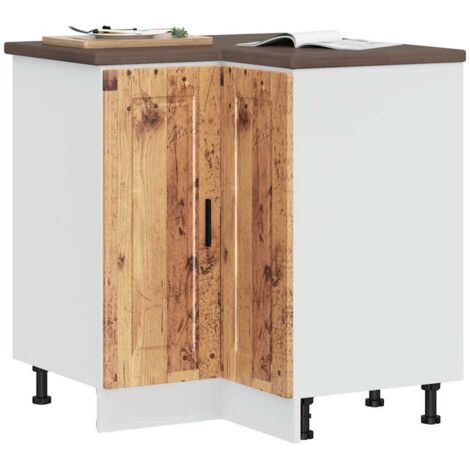 Armoire d'angle de cuisine-Meuble de cuisine-Armoire de rangement Porto vieux bois bois d'ingénierie 935116