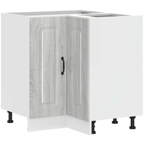 Armoire d'angle de cuisine  Meuble de cuisine Kalmar sonoma gris bois d'ingénierie