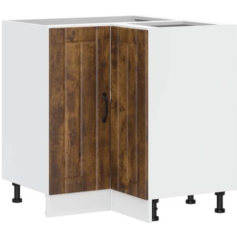 Armoire d'angle de cuisine  Meuble de cuisine Lucca chêne fumé bois d'ingénierie