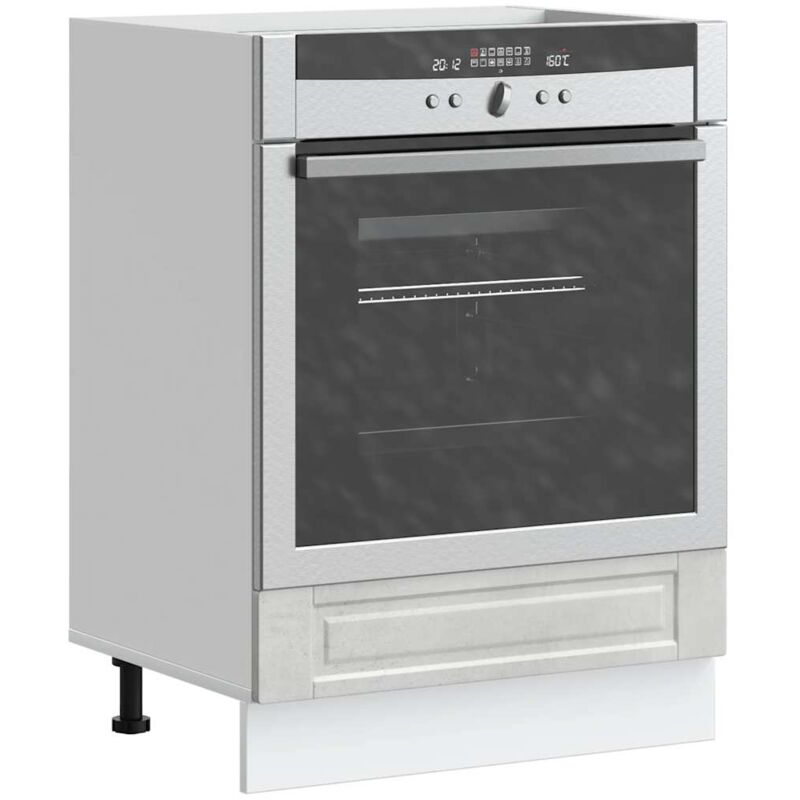 Armoire à four Porto gris béton bois d'ingénierie - Vidaxl