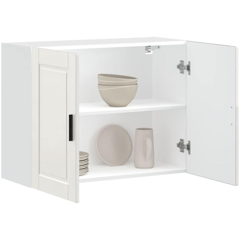 Armoire murale de cuisine Porto blanc brillant bois ingénierie - Vidaxl