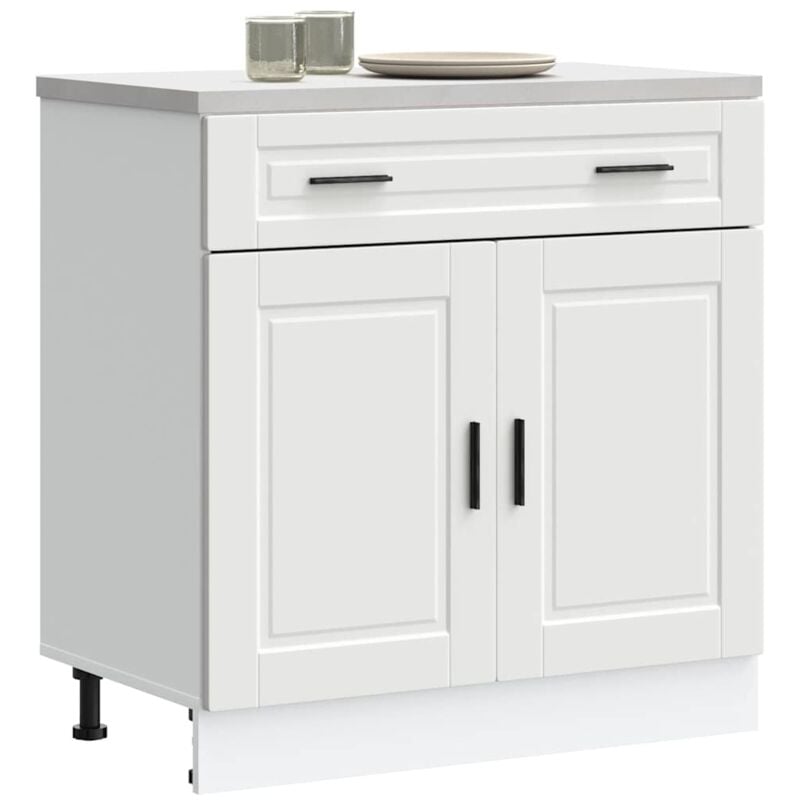 Armoire de cuisine Porto blanc bois d'ingénierie - Vidaxl