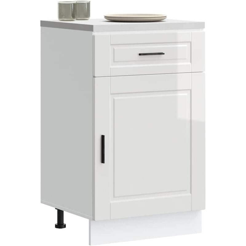 Armoire de cuisine Porto blanc brillant bois ingénierie - Vidaxl