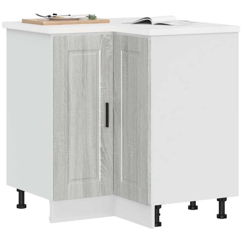 Armoire d'angle de cuisine Porto sonoma gris bois d'ingénierie vidaXL