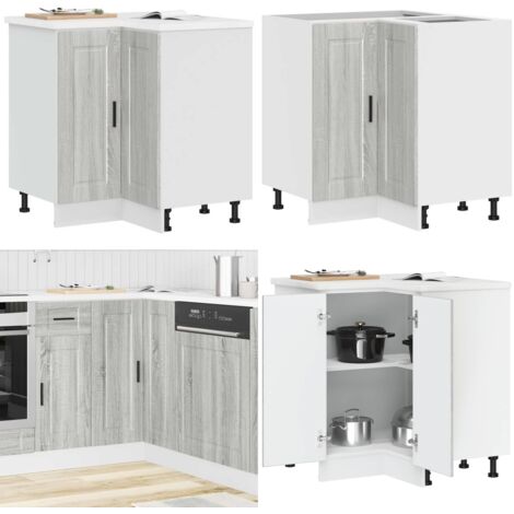Armoire d'angle de cuisine Porto sonoma gris bois d'ingénierie - Rangement cuisine - Armoire cuisine