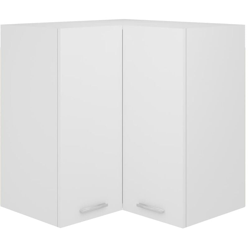Armoire d'angle Elément haut de cuisine suspendue - Meuble de cuisine haut Blanc 57x57x60 cm Aggloméré Chic-245060