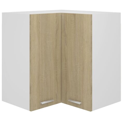 Armoire d'angle Elément haut de cuisine suspendue - Meuble de cuisine haut Chêne sonoma 57x57x60 cm Aggloméré Chic-591451
