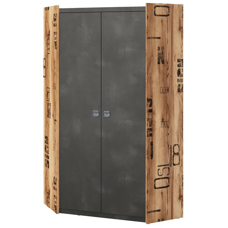 Mobilier1 - Armoire d'angle Tivtivi 112 , 191x97x97cm, Portes d'armoire: Avec des charnières, Nombre d'étagères: 0