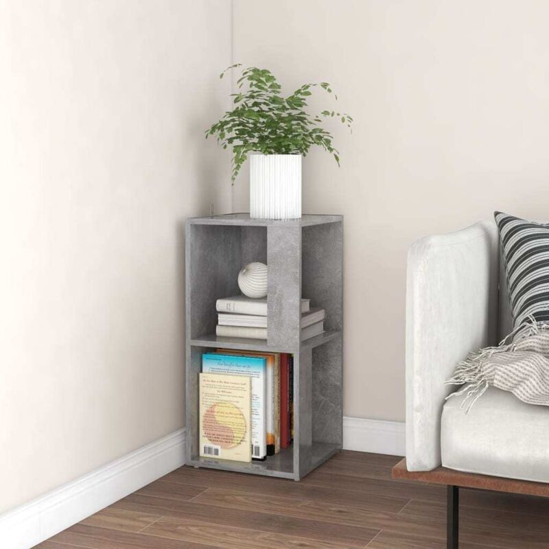 Decdeal - Armoire d'angle Gris béton 33x33x67 cm Aggloméré