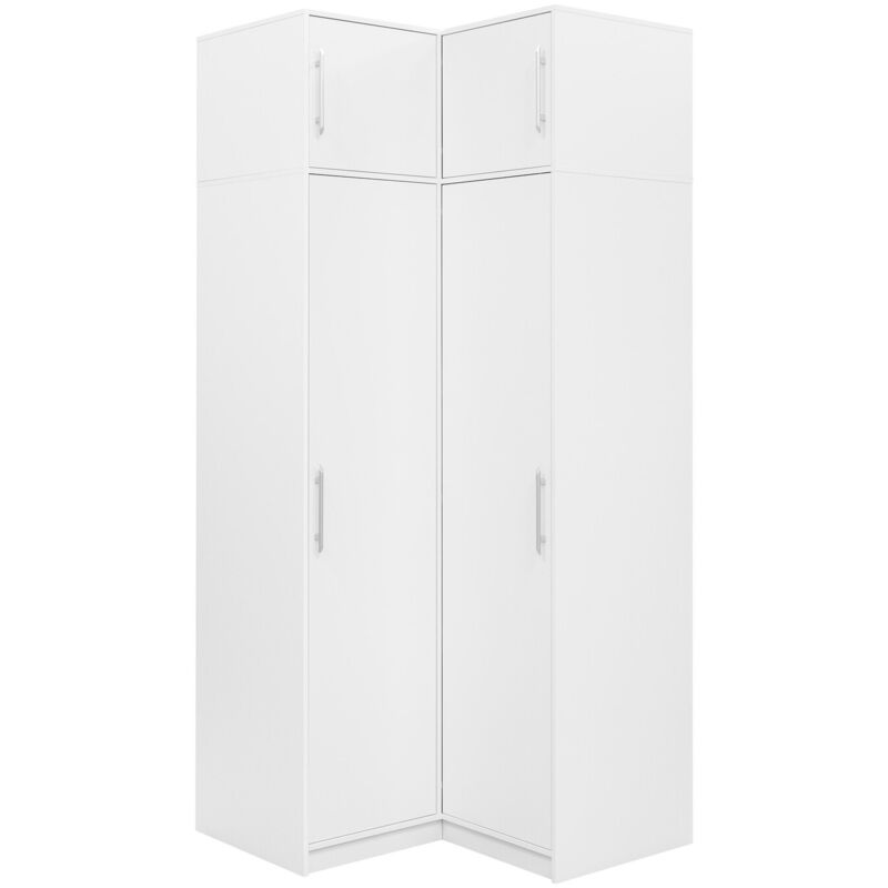 Mobilier1 - Armoire d'angle Dortivu 156 , 245x107x109cm, Portes d'armoire: Avec des charnières, Nombre d'étagères: 0