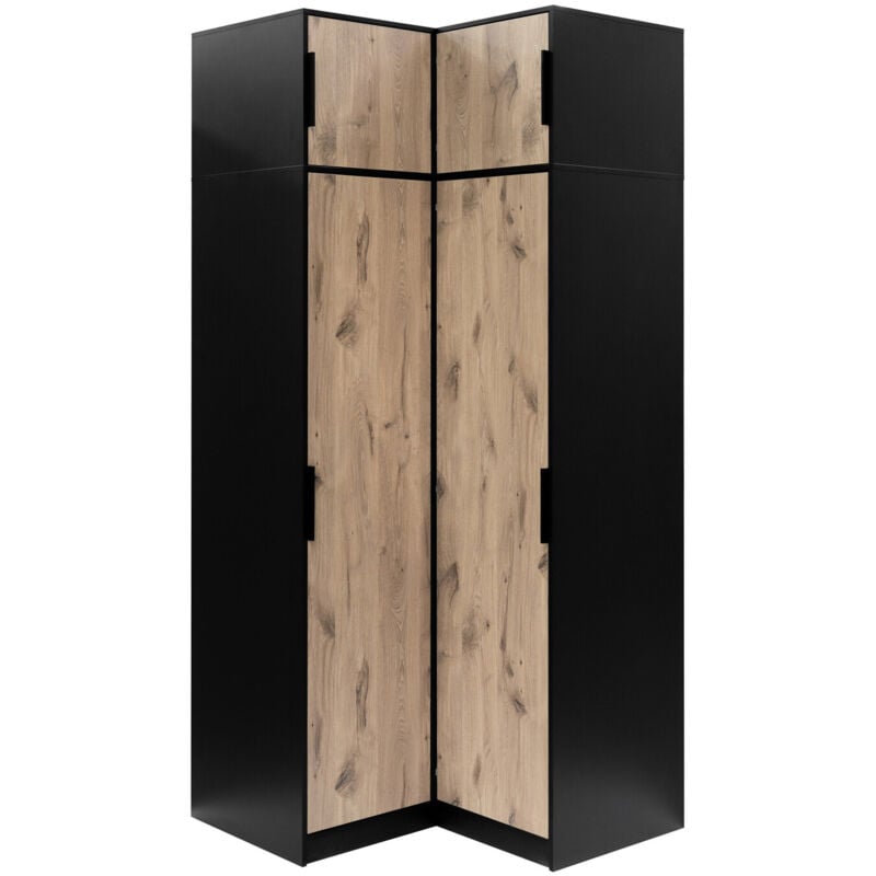 Mobilier1 - Armoire d'angle Ophdome 113 , 245x107x109cm, Portes d'armoire: Avec des charnières, Nombre d'étagères: 0