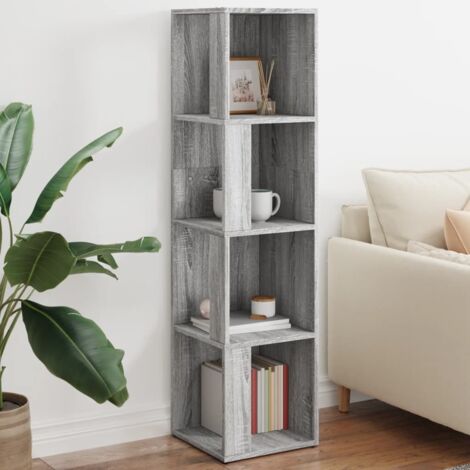 Armoire d'angle  Meuble de Rangement Commode Sonoma gris 33x33x132 cm Bois d'ingénierie 28980