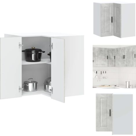 Armoire d'angle murale de cuisine Porto gris béton - Armoire D'angle Murale De Cuisine - Armoires D'angle Murales De Cuisine - Armoire Murale De Cuisine - Armoire Murale D'angle