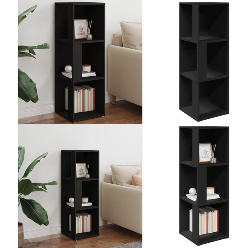 Vidaxl - Armoire d'angle Noir 33x33x100 cm Bois d'ingénierie - Meuble D'angle - Armoire D'angle - Rangement Mural - Meuble Noir - Étagère D'angle