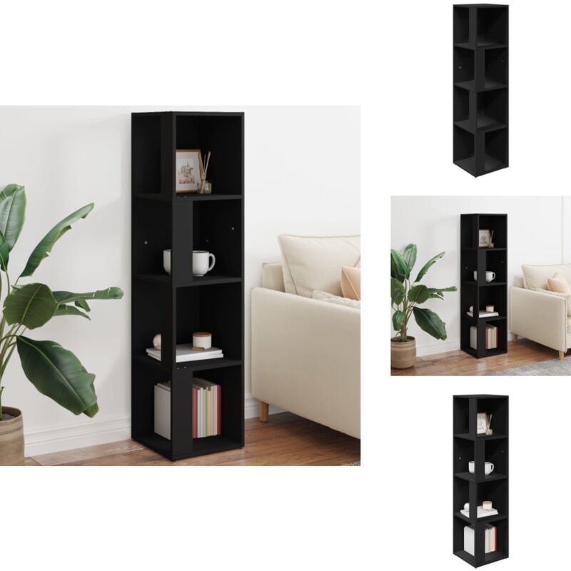 Vidaxl - Armoire d'angle Noir 33x33x132 cm Bois d'ingénierie - Meuble D'angle - Armoire D'angle - Rangement Mural - Meuble Noir - Étagère D'angle