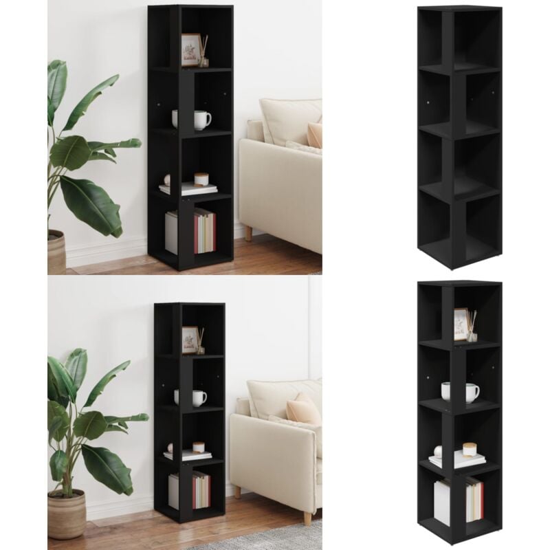 Vidaxl - Armoire d'angle Noir 33x33x132 cm Bois d'ingénierie - Meuble D'angle - Armoire D'angle - Rangement Mural - Meuble Noir - Étagère D'angle